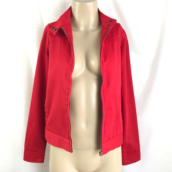 🚫SOLD🚫 Red Racer Style Sleek Zip-Up Jacket w/ - Picture 7 of 16